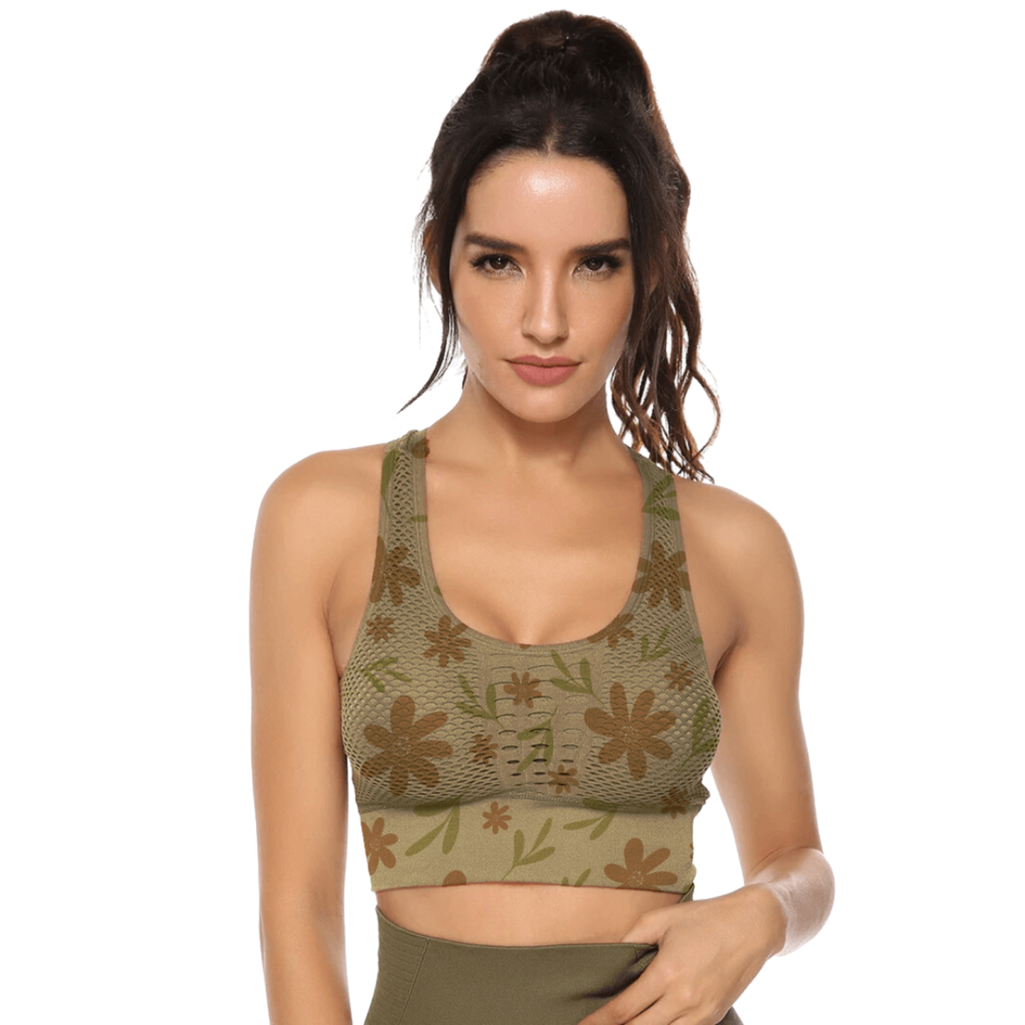 DivaDinamico Spring Sports Bra - Olive Green