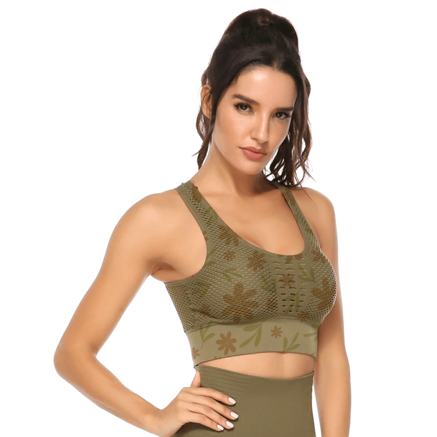 DivaDinamico Spring Sports Bra - Olive Green