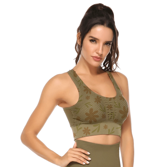 DivaDinamico Spring Sports Bra - Olive Green